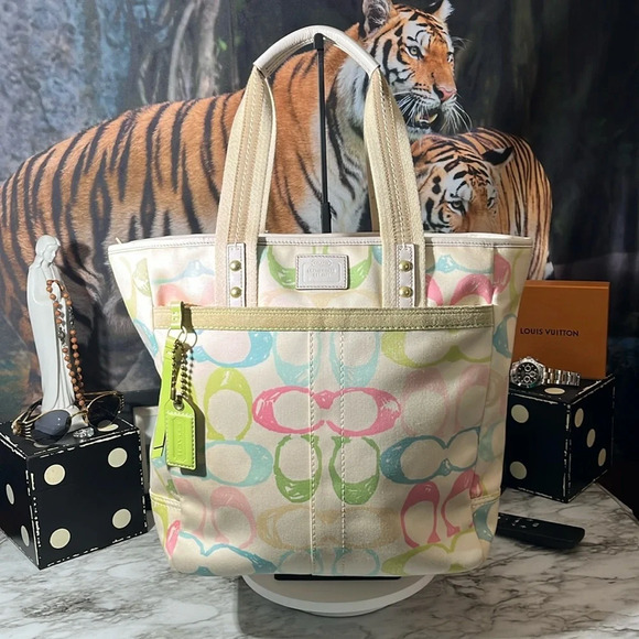 COACH Hampton Vintage Scribbles Handbag/Tote - Picture 1 of 16